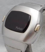 Dark Gray Pulsar Time Computer Date Command SS Vintage 1973 W/Original Bracelet Mens Watch