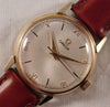 Rosy Brown Omega 14k Solid Gold Vintage 1956 Roman Numeral Dial Manual Wind Mens Watch...33mm