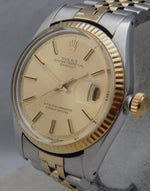 Dim Gray Rolex Datejust Ref. 1601 Champagne Dial 14k Solid Gold/SS 1974 Mens Watch....36mm