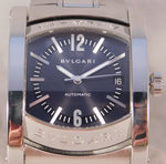 Dark Gray Bvlgari Assioma AA44S Automatic Blue/Gray Dial Stainless Steel Mens Watch....34mm
