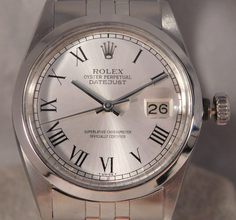 Slate Gray Rolex DateJust 16014 Roman Dial SS Calibre 3035 Vintage 1981 Mens Watch....36mm