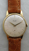 Rosy Brown Piaget Classic Beige Dial 18k Gold Plated Case Vintage 1945 Mens Watch....35mm
