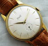 Gray Piaget Classic Beige Dial 18k Gold Plated Case Vintage 1945 Mens Watch....35mm