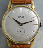 Light Slate Gray Piaget Classic Beige Dial 18k Gold Plated Case Vintage 1945 Mens Watch....35mm