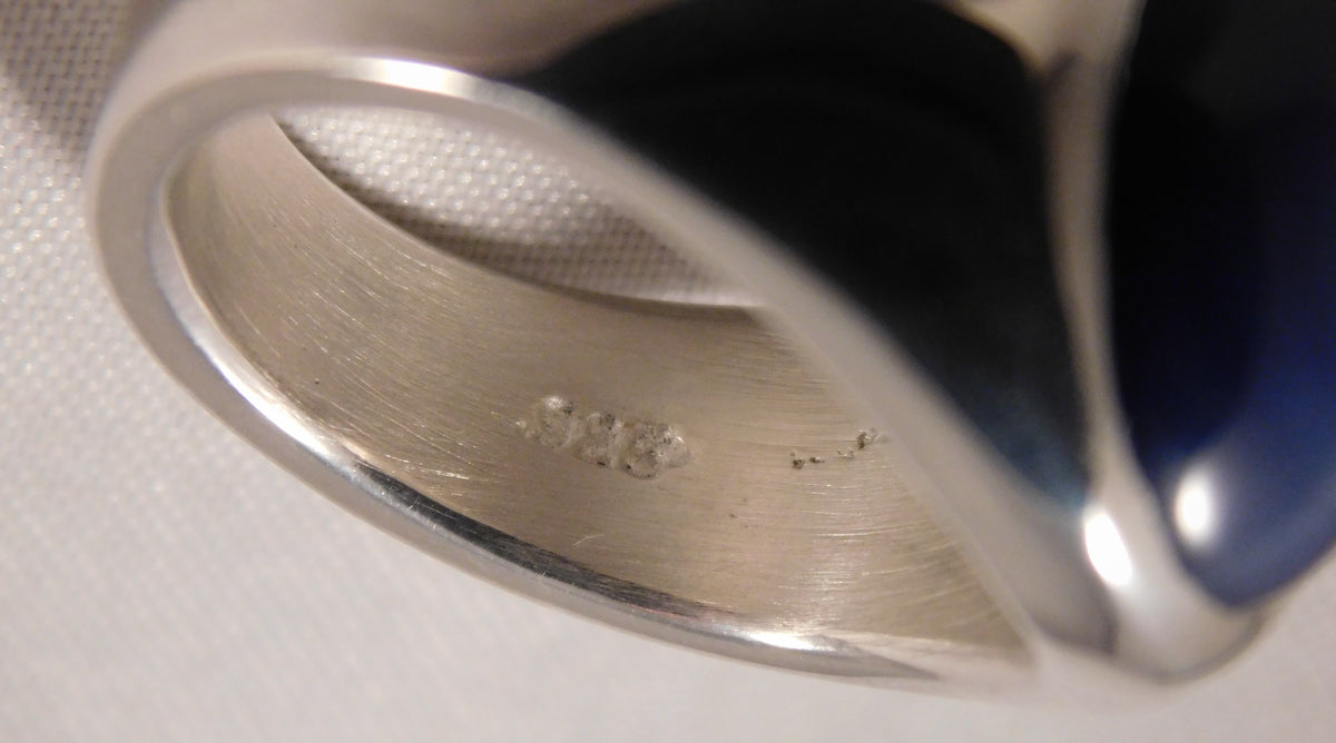 Rosy Brown Linde Blue Star Sapphire 16 Carat .925 Sterling Silver Oval Mens Ring....Size 8