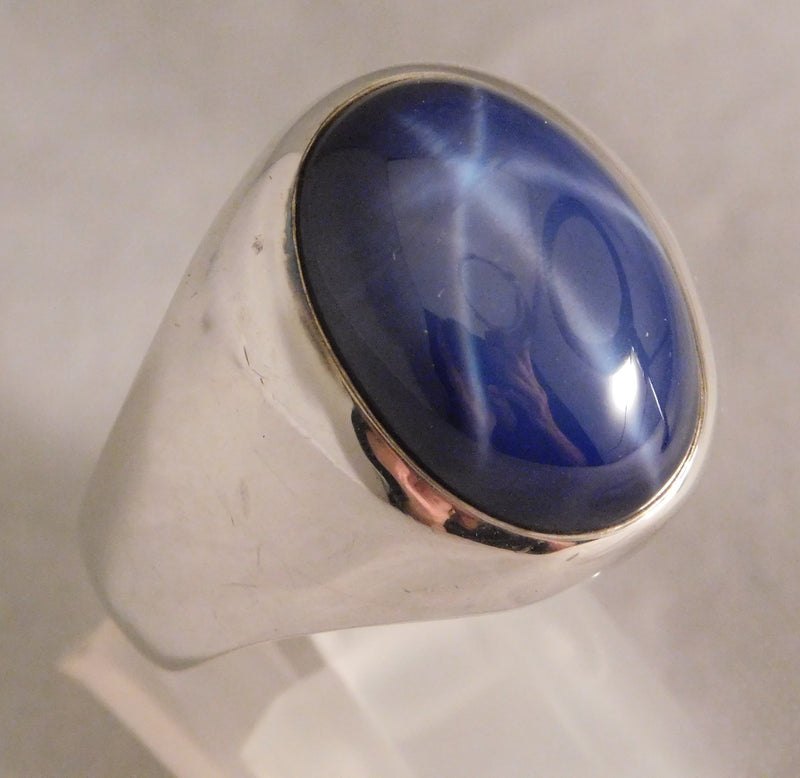 Diamond & Blue Star Sapphire Ring Set In Sterling Silver Solitaire  DSL-LR5987LSW - Walmart.com