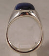 Rosy Brown Linde Blue Star Sapphire 16 Carat .925 Sterling Silver Oval Mens Ring....Size 10
