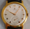 Rosy Brown Omega Jumbo Classic 20 Microns 18k Gold Plate Vintage 1940's Mens Watch....38mm
