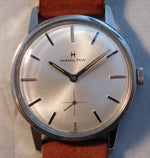 Light Slate Gray Hamilton Thin-line Ref. 19001-3 Stainless Steel Vintage 1970's Mens Watch....34mm