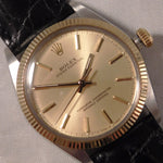 Rosy Brown Rolex Oyster Perpetual Ref. 1005 14k Solid Gold/SS Circa 1988 Mens Watch....34mm