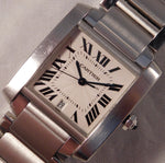 Dim Gray Cartier Tank Francaise Ref. # 2302 Automatic Stainless Steel Mens Watch....28mm
