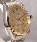 Rosy Brown Rolex Oyster Perpetual Ref. 1005 14k Solid Gold/SS Circa 1988 Mens Watch....34mm