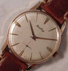 Rosy Brown Breitling Classic Gold Plated Case Silver Dial Vintage 1950's Mens Watch....37mm