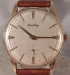 Rosy Brown Breitling Classic Gold Plated Case Silver Dial Vintage 1950's Mens Watch....37mm