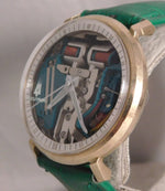 Light Slate Gray Bulova Accutron Spaceview 214H M4 10k GF Vintage 1964 Tuning Fork Mens Watch ....35mm
