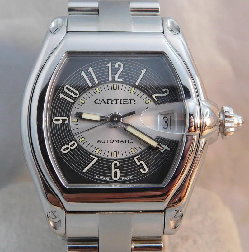 Dark Gray Cartier Roadster Automatic Stainless Steel Ref. 2510 Mens Watch....37mm