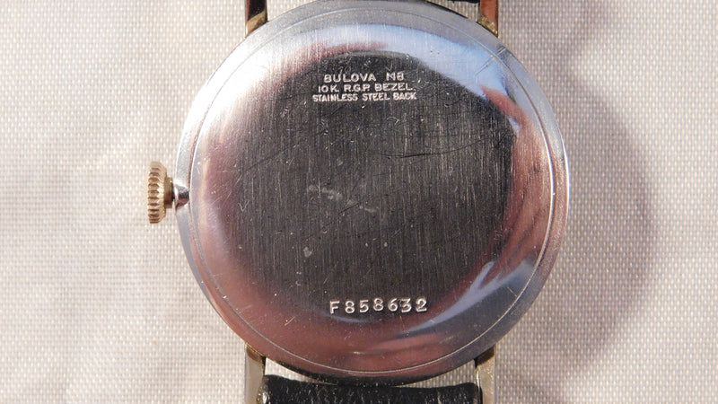 Gray Bulova Classic Swiss Made 10k RGP Vintage 1968 Mens Wristwatch....33mm