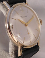 Rosy Brown Bulova Classic Swiss Made 10k RGP Vintage 1968 Mens Wristwatch....33mm