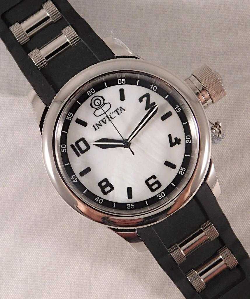 Dark Gray Invicta Russian Diver Quartz Oyster Dial Stainless Steel/Silicone Strap....43mm