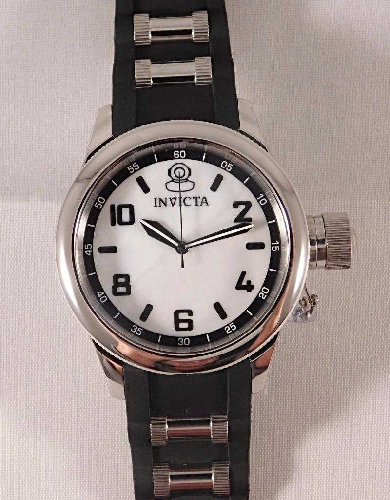 Gray Invicta Russian Diver Quartz Oyster Dial Stainless Steel/Silicone Strap....43mm