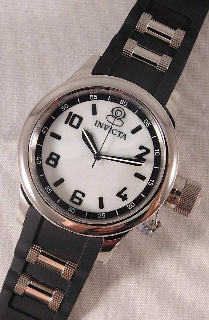 Dark Gray Invicta Russian Diver Quartz Oyster Dial Stainless Steel/Silicone Strap....43mm