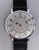 Dark Gray Helbros Mystery Dial Stainless Steel Circa 1970's Manual Wind Mens Watch....36mm