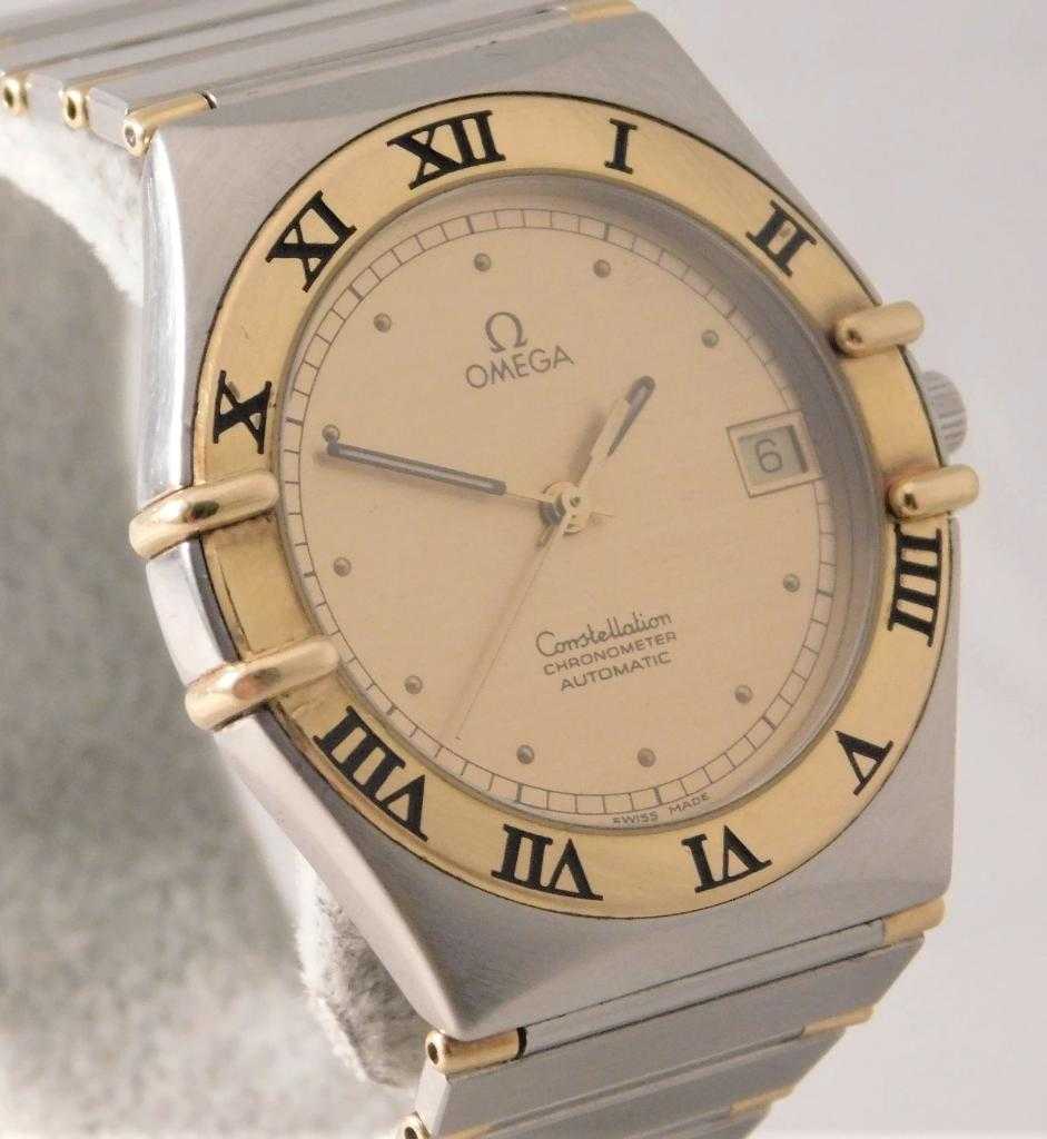 Omega Constellation 18k Solid Gold Half Bar/SS Automatic Mens