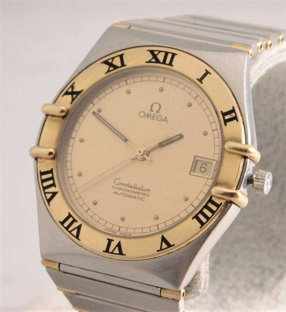 Omega Constellation 18k Solid Gold Half Bar/SS Automatic Mens