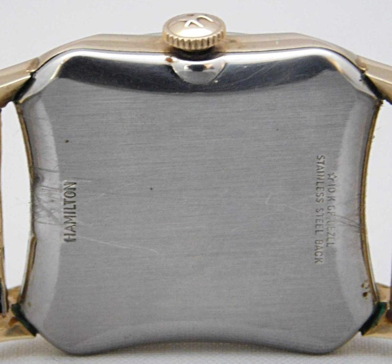 Light Slate Gray Hamilton 10k Gold Filled Vintage 1950's Recently Serviced Mens Watch....26mm