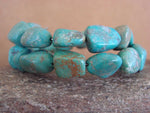 Light Slate Gray Native Indian Navajo Turquoise Memory Wire Bracelet by Yazzie