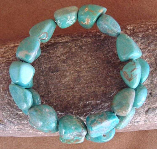 Dim Gray Native Indian Navajo Turquoise Memory Wire Bracelet by Yazzie