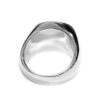 Light Gray Black Onyx Mens Ring in Stylish Stainless Steel Setting....Size 11