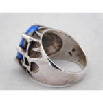 Gray Blue Lapis Lazuli Mens Ring .925 Sterling Silver 14 grams Size 10.5