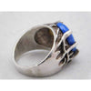Light Gray Blue Lapis Lazuli Mens Ring .925 Sterling Silver 14 grams Size 10.5
