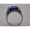 Dark Gray Blue Lapis Lazuli Mens Ring .925 Sterling Silver 14 grams Size 10.5
