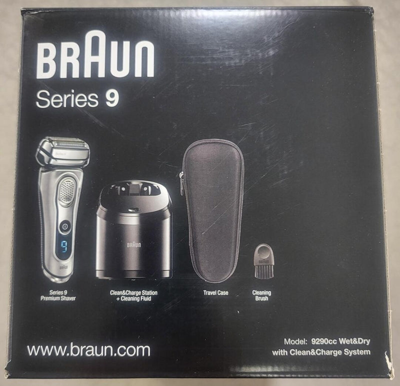 Dark Slate Gray Braun Series 9 Mens Electric Shaver 9290CC w/Advanced Clean and Charge Station