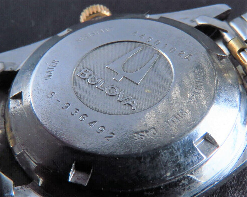 Slate Gray Bulova Super Seville Calendar Two-Tone Swiss Automatic Vintage Mens Watch....36mm