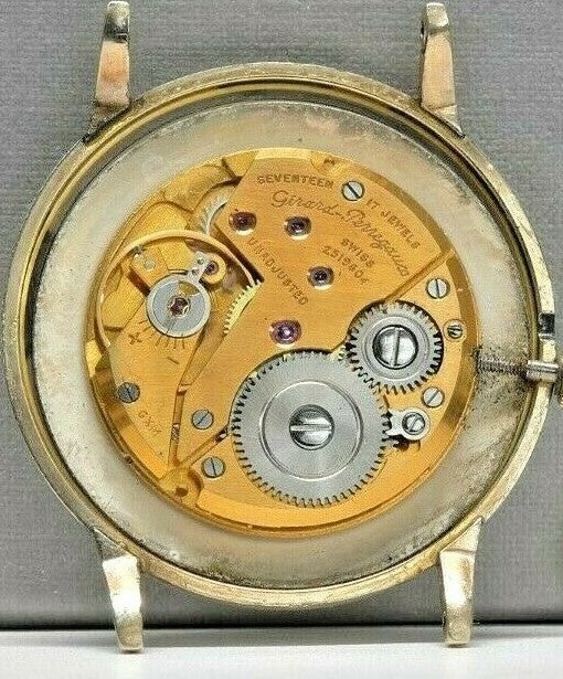 Rosy Brown Girard Perregaux 10K Gold Filled Vintage 1960's Manual Wind Mens Watch....33mm