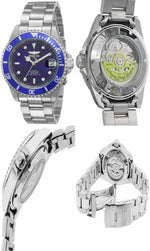 Gray Invicta Pro Diver Stainless Steel Blue Dial Automatic Mens Watch....40mm