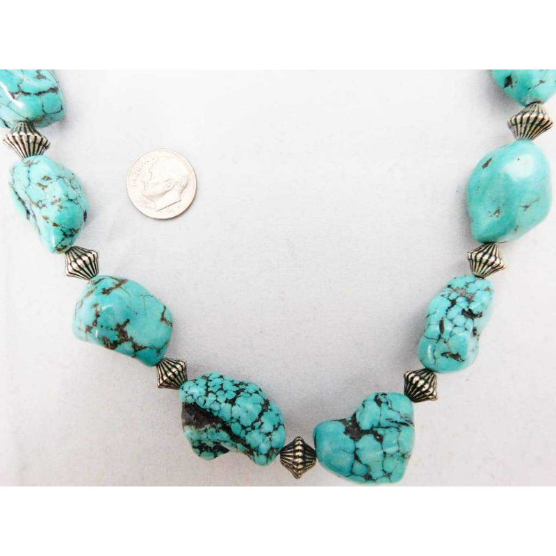 Lavender Necklace Turquoise Nuggets Made By Sandra Francisco