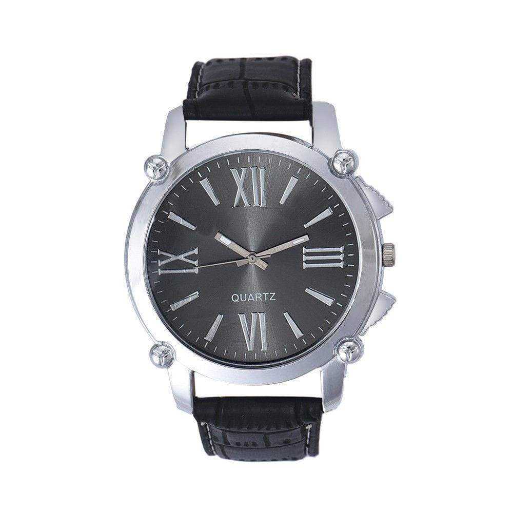 Dark Slate Gray Non Brand Wristwatch Men/Women Leather Band Round Dial Analog....New....40mm