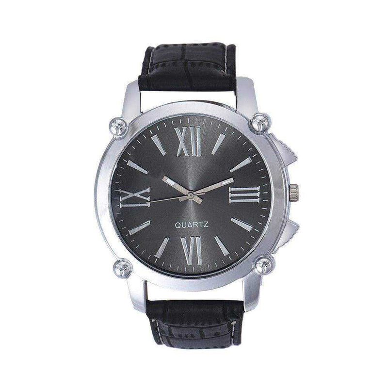 Dark Slate Gray Non Brand Wristwatch Men/Women Leather Band Round Dial Analog....New....40mm