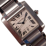 Dark Slate Gray Cartier Tank Francaise Ref. # 2302 Automatic Stainless Steel Mens Watch....28mm