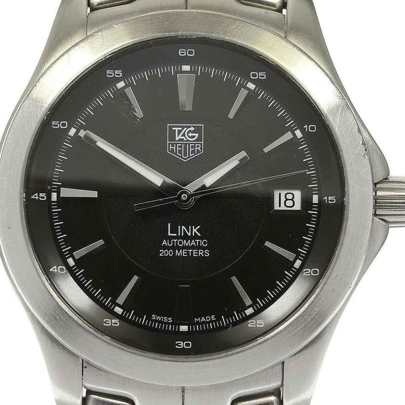 Dark Slate Gray Tag Heuer Link WJF2110 SS Date Black Dial Automatic Mens Watch....39mm