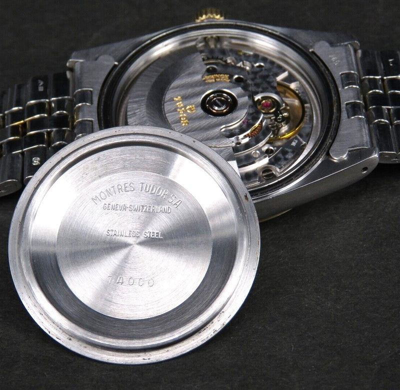 Dark Slate Gray Rolex Tudor Prince Oysterdate 74033 18k Solid Gold Bezel/SS Mens Watch....34mm