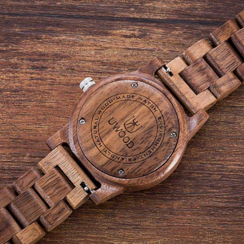 Sienna Wooden Watch Natural Handmade Walnut Mens/Women Quartz Wristwatch....40mm