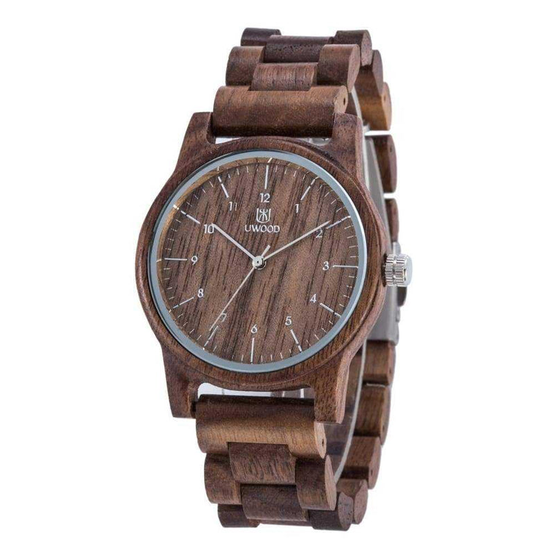 Dim Gray Wooden Watch Natural Handmade Walnut Mens/Women Quartz Wristwatch....40mm